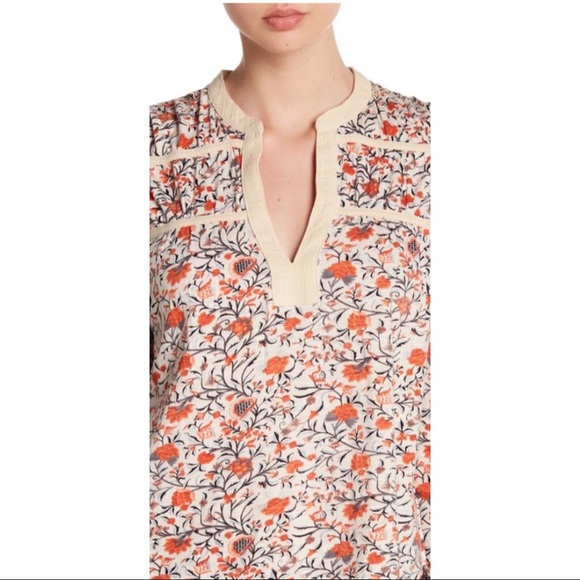 Lucky Brand Boho Floral Top Size Medium 8-10 - Picture 2 of 8